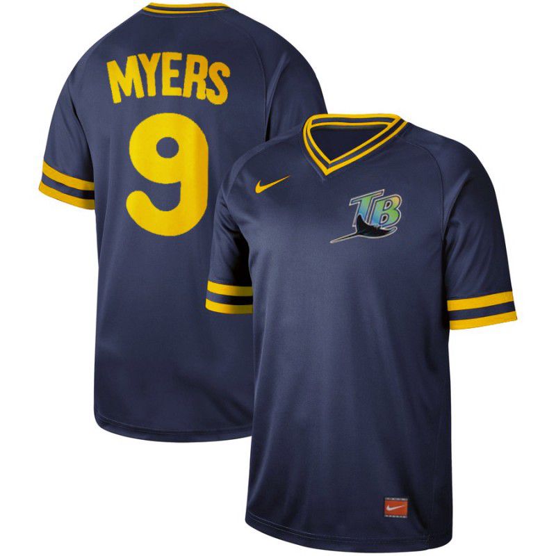 Men Tampa Bay Rays #9 Myers Blue Throwback Nike Game 2021 MLB Jerseys->cleveland indians->MLB Jersey